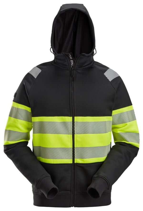 Snickers Sweatvest 2838  High-Vis Klasse 1, Hoodie met Rits