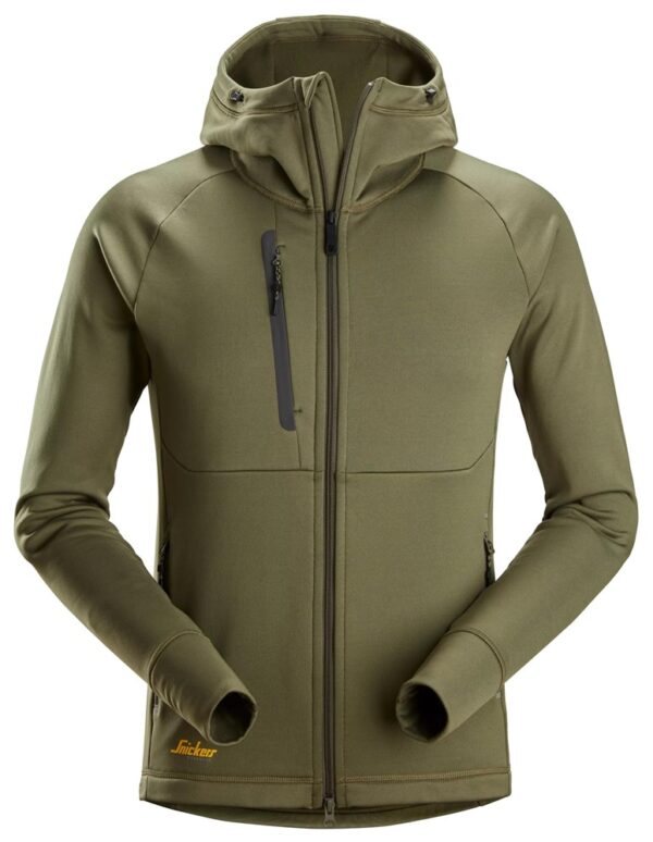 Snickers Sweater 8026  FlexiWork, Polartec® Power Stretch® Hoodie met Volledige Rits