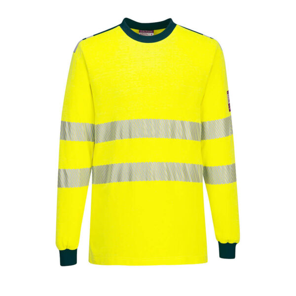PortWest T-Shirt FR701 - PW3 Modaflame gebreid Hi-Vis FR T-shirt met lange mouwen - Afbeelding 2