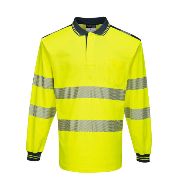 PortWest T-Shirt T184 - PW3 Hi-Vis Poloshirt Langemouw - Afbeelding 2