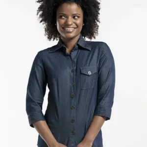 Chaud Devant Shirt Women Denim Stretch 3/4 Sleeve