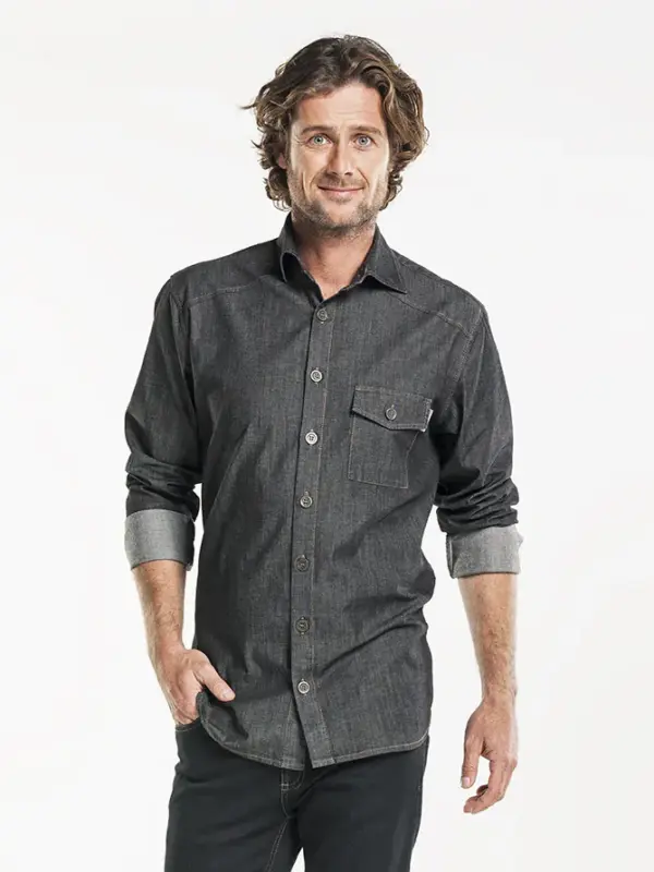Chaud Devant Shirt Men Denim Stretch - Afbeelding 2