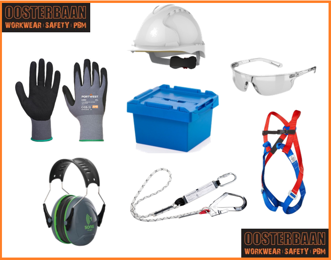 PBM Box Valbeveiliging (Actie) € 109 excl. BTW Harnas, Valdemperlijn, Helm met Kinband, Bril, Gehoorbescherming & Handschoenen